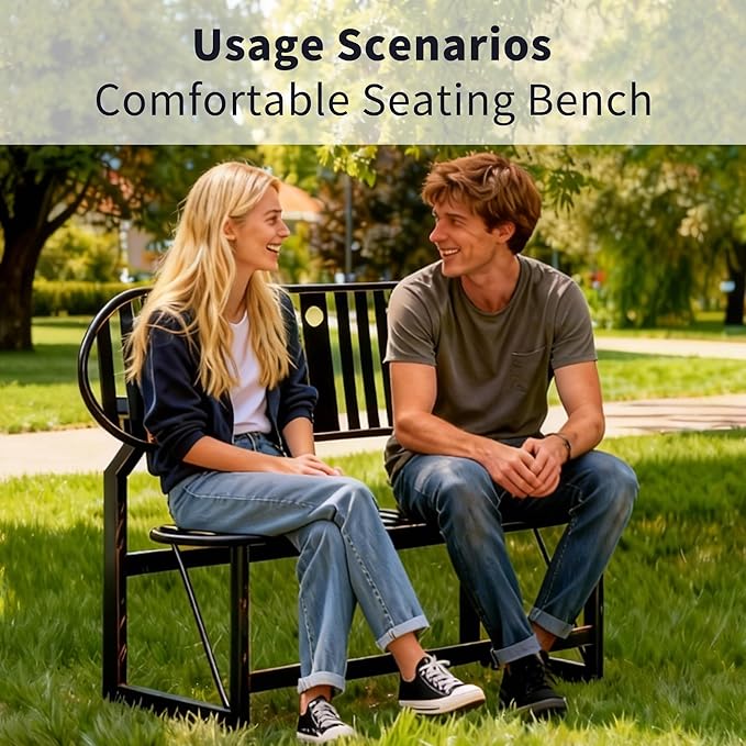 Convertible Bench, 2 in 1 Carbon Steel Picnic Table, Transforming Interchangeable Outdoor Table with Umbrella Hole, for Outside Patio Porch Backyard Park Garden 1 Pack Retro Brown Bench