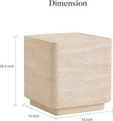 COSIEST 14.4" Outdoor Side Table, Rectangular Concrete End Table for Patio Small Outdoor Coffe Tables - Photo 3