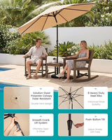 SERWALL Outdoor Rocking Chairs Set of 2 with 1 Side Table & 9ft Patio Umbrella - Photo 3