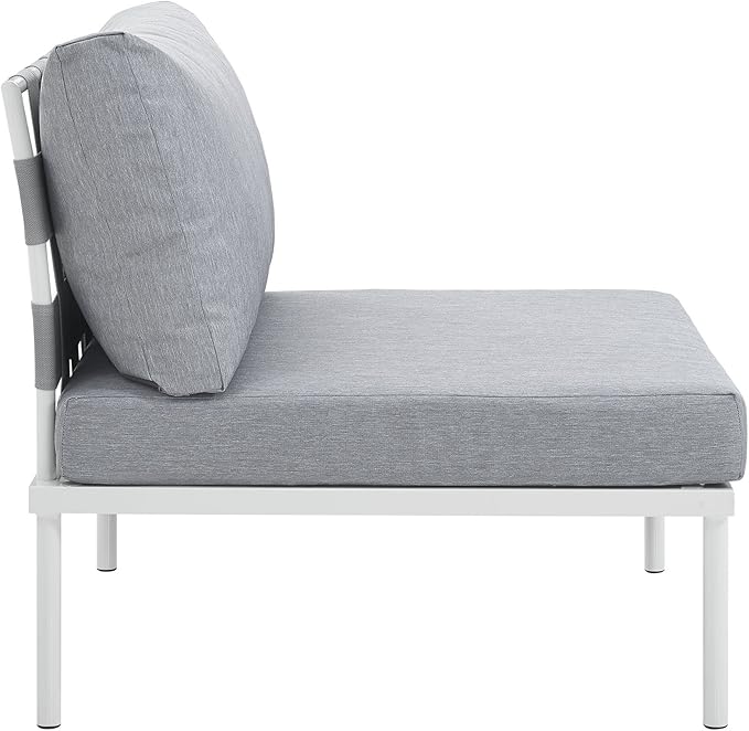 Modway EEI-2600-WHI-GRY Harmony Outdoor Patio Aluminum, Armless Chair, White Gray