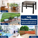 Outdoor Patio Foot Rest Ottoman Seat Textilene Portable Metal Footstool Portable Patio Chairs 2 Set Brown - Photo 6