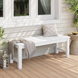 Stoog Outdoor Bench Set of 2, 2-Person Backless Outdoor Benches Weatherproof, Never Rot or Fade, White - Photo 2