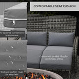 Outsunny Wicker Adirondack Chair for 2 with Cushions & Footrests, PE Rattan Double Chaise Lounge Chair - Photo 5