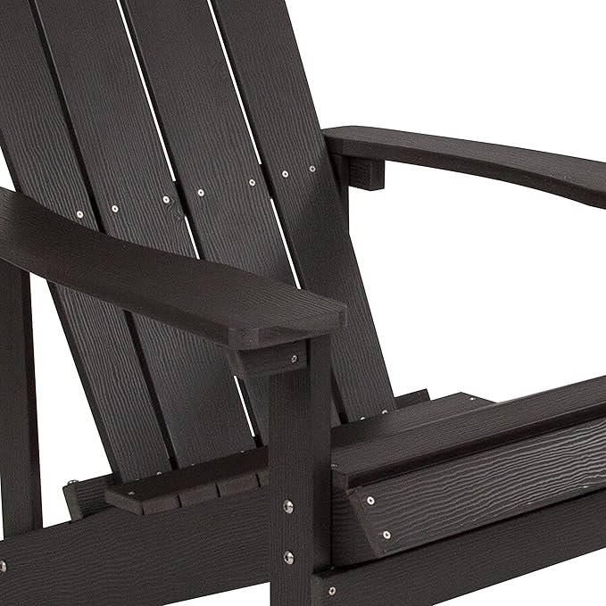 Taylor & Logan Charlestown All-Weather Poly Resin Wood Adirondack Chair in Slate Gray