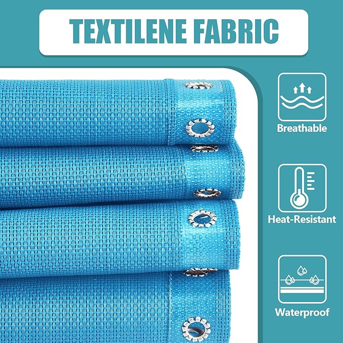 Queekay Chair Replacement Fabric with 4 Bungee Cord Lounge Chair Cloth Mesh Repair Kit for Patio Recliner Outdoor Lawn - Photo 5