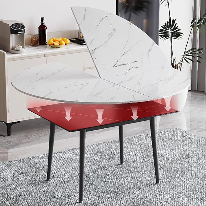 Large Round Folding Table Top, 4-Folding Wood Table top - Photo 3