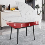 Large Round Folding Table Top, 4-Folding Wood Table top - Photo 3