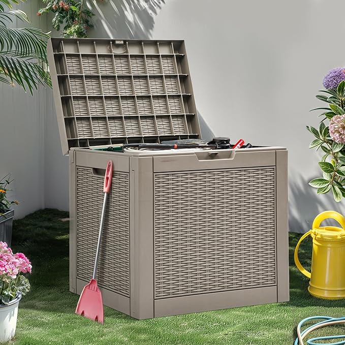 YITAHOME 32 Gallon Outdoor Storage Box, Water Resistant Resin Deck Box - Photo 6