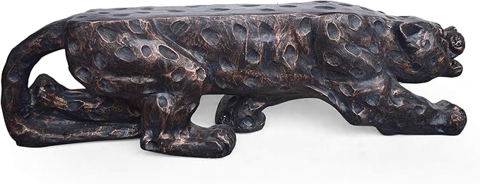 Leopard Concrete Bench: Natural Style Magnesium Oxide Outdoor Seating - Weather Resistant Patio Furniture for Backyard & Garden Decor