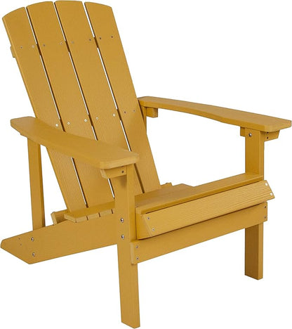 Taylor & Logan Charlestown All-Weather Poly Resin Wood Adirondack Chair in Yellow