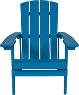 Flash Furniture Charlestown Poly Resin Adirondack Chair - Blue - All Weather - Indoor/Outdoor - Set of 2 - Photo 5