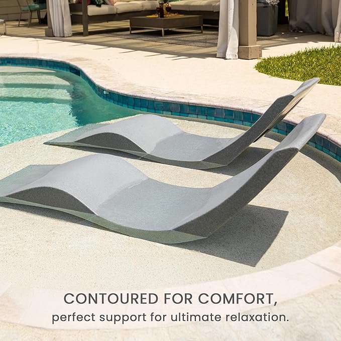 Aqua Outdoors - in-Pool Chaise Lounger - Inside Pool & Sun Shelf Lounge Chair - Designed for Water Depths Up to 9” - Compatible with All Types - Poolside & Sun Deck Tanning - Gray Granite