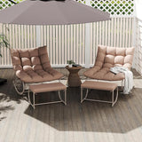 Outdoor Rocking Chairs Set of 2, Modern Papasan Rocking Chairs with Cushions - Photo 7