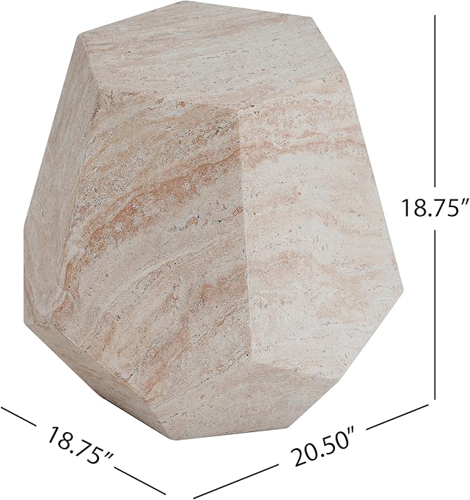 Christopher Knight Home Jayme 18.75" Indoor Outdoor Hexagonal Accent Side Table, Patio Decorative End Table - Photo 2