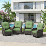 4 Piece Outdoor Swivel Rocker Patio Chairs Set, Patio Chairs Set of 4 with Thickened Olefin Cushions - Photo 9