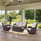 Belord Wicker Outdoor Furniture Patio Furniture Set - 6 Piece Patio Conversation Set with Swivel Rocker Chairs - Photo 2