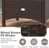 RELAX4LIFE Wicker Outdoor Ottomans for Patio - Set of 2 Rattan Footstools w/Removable Cushions - Photo 5