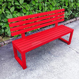 Outdoor Patio Benches, Garden Metal Bench with Backrest, for Front Porch, Yard, Patio, Entryway, Park - Photo 1