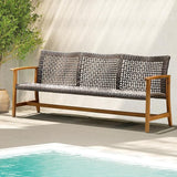 IDZO 1000lbs Capacity, FSC Certified 3 Seater Patio Couch with Upgraded 2000Hours UV Resistant Wicker - Photo 1