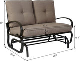 Kozyard Cozy Patio Glider Bench - Outdoor Rocking Loveseat with Sturdy Frame and Cushioned Seats for Patio - Photo 3