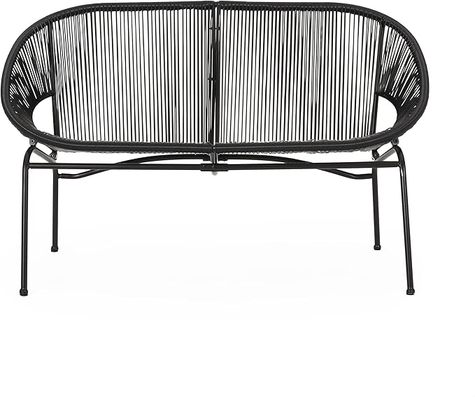 GDFStudio Patio Loveseat All-Weather Rattan 2 Seater Sofa Outdoor Patio Furniture Set for Balcony Poolside Backyard - Photo 4