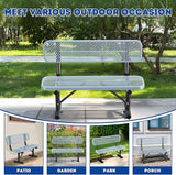 Ceridwen Outdoor Benches Heavy Duty Steel Frame Park Bench with Backrest Bench - Photo 6