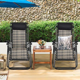 Tangkula Patio Rattan Zero Gravity Lounge Chair, Outdoor Folding Lounge Chair w/Removable Head Pillow - Photo 2