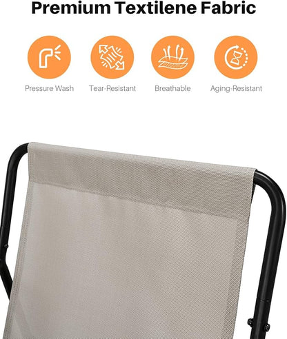 Outdoor Rocking Chair, Metal Patio Rocking Chair, Indoor Rocking Chair with Cushion, Papasan Rocking Lounge Chair, Comfy Modern Rocker Chair for Porch, Living Room, Garden, Lawn, Dark Grey