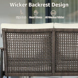 NATURAL EXPRESSIONS Patio Loveseat Sofa Outdoor Furniture Metal Chair with Wicker Backrest & 6 Inches Cushion for Indoor - Photo 3
