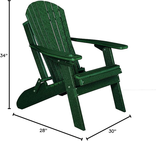 Furniture Barn USA Poly Folding Adirondack Chair with Smart Phone Holder, Sand