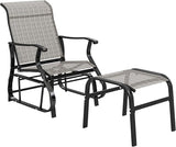 Outsunny Outdoor Glider Chair with Ottoman, Patio Glider Set with 24.4" High Back, 22" Wide Seat - Photo 1