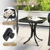 Tangkula 3 Piece Patio Rocking Set, 2 Rocking Chairs with Tempered Glass Side Table - Photo 6