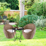 Small Patio Side Table, Round Metal Side Table, Weather Resistant Anti-Rust Outdoor Side Tables - Photo 2