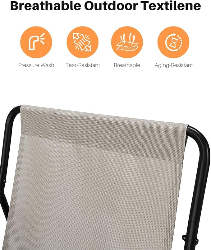 Outdoor Rocking Chair Set, 2-Piece Metal Patio Bistro Set with Patio Rocker Chair and Round Side Table, Outdoor Papasan Chair with Padded Cushion for Living Room, Apartment, Indoor, Dark Grey