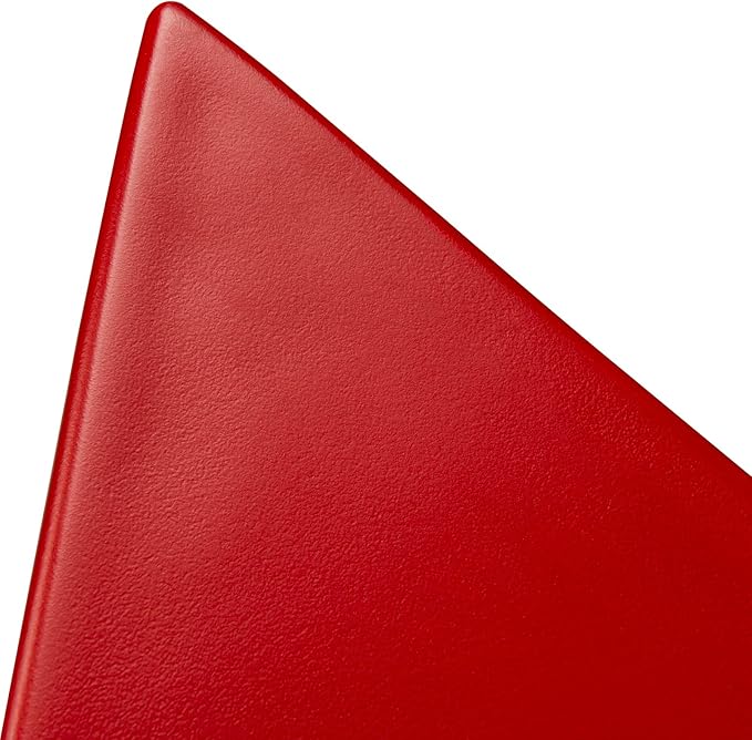 LeisureMod 15.75" Triangular Side Table, Stackable Plastic Accent End Table for Indoor & Outdoor Use, Weather-Resistant Modern Patio & Living Room Table, Red