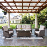 Belord Wicker Outdoor Furniture Patio Furniture Set - 6 Piece Patio Conversation Set with Swivel Rocker Chairs - Photo 1