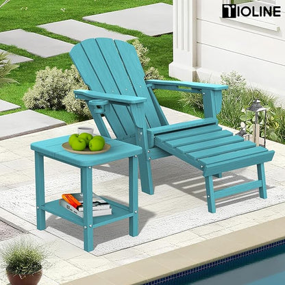 Patio Side Table, Outdoor HDPE Adirondack End Table for Patio,Outdoor Side Table for Backyard, Garden, Pool, Lawn,Aurba