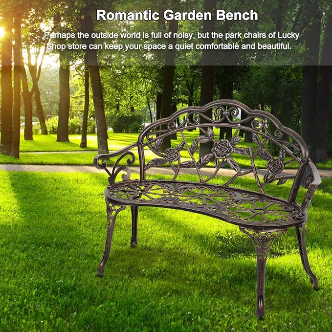TTY Store Patio Garden Bench Park Bench Loveseats for Outdoor Porch, Patio, Lawn, Balcony - Photo 7