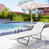 Outsunny Folding Chaise Lounge Chair, Pool Sun Tanning Chair, Outdoor Lounge Chair with Reclining Back - Photo 8