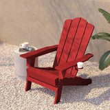Flash Furniture Newport Adirondack Chair with Cup Holder, Weather Resistant Poly Resin Adirondack Chair, Red - Photo 6