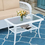 MEETWARM Wicker Patio Coffee Table - Photo 1