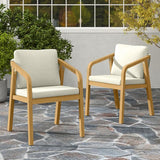 Wisteria Lane Acacia Patio Dining Chairs Set of 2, Outdoor Wood Chairs with Thick Cushions - Photo 8