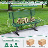 Heavy-Duty Park Bench for Outside - Black Coated Outdoor Furniture Steel Bench - Photo 3