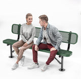 Heavy-Duty Outdoor Metal Bench, Thermoplastic-Coated, Surface, Weatherproof, Commercial-Grade for Parks, Gardens, Patios - Photo 1