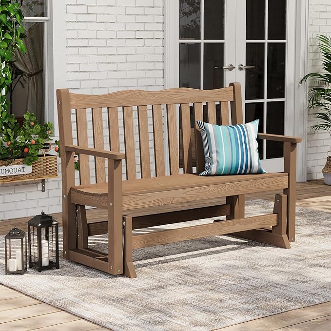 Stoog All-Weather Outdoor Glider Bench, Waterproof 2 Person HIPS Patio Glider with 800 lbs Weight Capacity - Photo 2