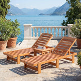 Tangkula Lounge Chair Outdoor, Solid Wood Patio Chaise Lounge with 5-Level Adjustable Backrest - Photo 2