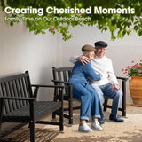 Ciokea 48" Outdoor Bench Set of 2, HDPE Weatherproof Garden Bench, 2-Person Memorial Benches with 550 Lbs - Photo 7