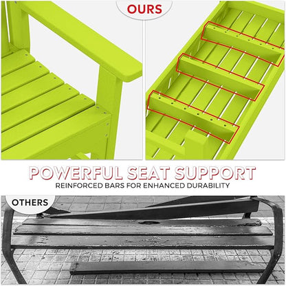 Costaelm Garden Bench, Farmhouse Park Front Porch for Entryway Bench Outdoor Seating Low Bench Patio Bench Outside/Indoor, Lime
