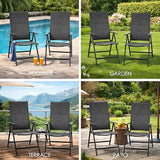 Kozyard 2-Pack Outdoor Patio Dining Chairs, Folding Reclining Patio Chairs with Breathable Textilene Fabric, Padded Seat - Photo 7