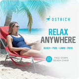 Ostrich the Original Chaise 72 x 22 Inch Lounge Portable Reclining Lounger, Outdoor Patio, Beach, Lawn, Camping - Photo 4